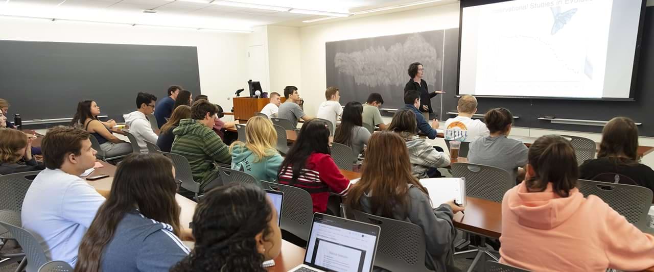 A University of Scranton biology class, held in the Loyola Science Center.